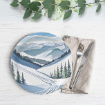 Ski Mountain Watercolor Paper Plate<br><div class="desc">Ski Mountain Watercolor Paper Plates!</div>