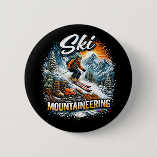 Ski Mountaineering 2 Inch Round Button
