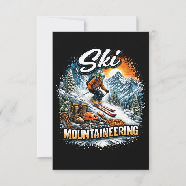 Ski Mountaineering Thank You Card (Front)