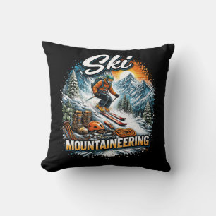 Ski Mountaineering Throw Pillow