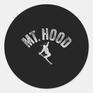 Ski Mt Hood Or (oregon) Cool Mount Hood Winter Ski Classic Round Sticker
