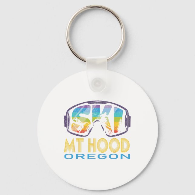 Ski Mt Hood Oregon Skiing Vacation  Keychain (Front)