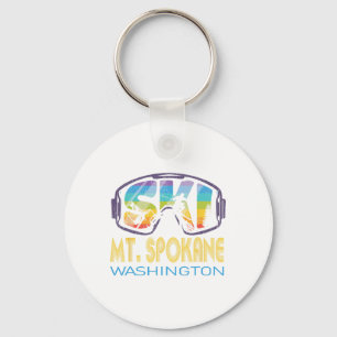 Ski Mt Spokane Washington Skiing Vacation Keychain