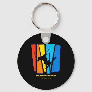 Ski new hampshire united states ski skiing skier keychain