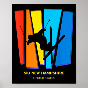 Ski new hampshire united states ski skiing skier poster