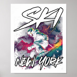 Ski New York Downhill Skiing Adventure Skiing New Poster