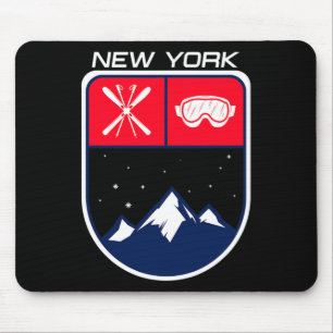 Ski New York Mountain Skiing Trail Skier Goggle Po Mouse Pad
