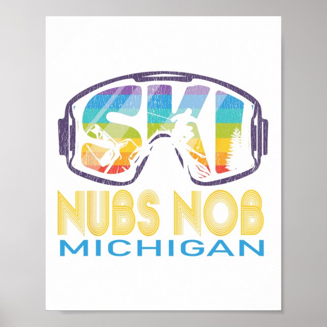 Ski Nubs Nob Michigan Skiing Vacation  Poster (Front)