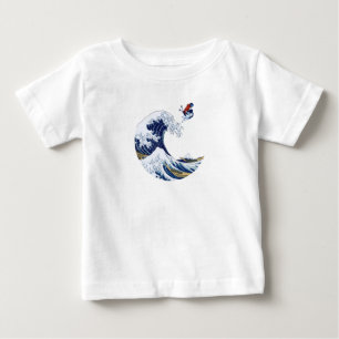 Ski on The Great Wave of Kanagawa Japanese Baby T-Shirt