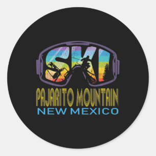 Ski Pajarito Mountain New Mexico Skiing Vacation Classic Round Sticker