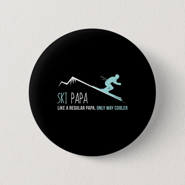 Ski Papa  2 Inch Round Button (Front)