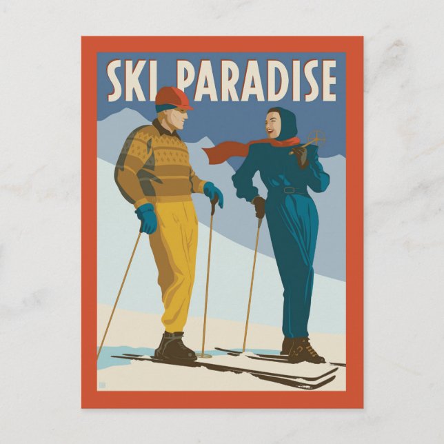 Ski Paradise Vintage  Print Postcard (Front)