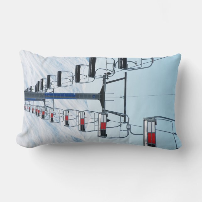 Ski Park Chairlifts Lumbar Pillow (Front)
