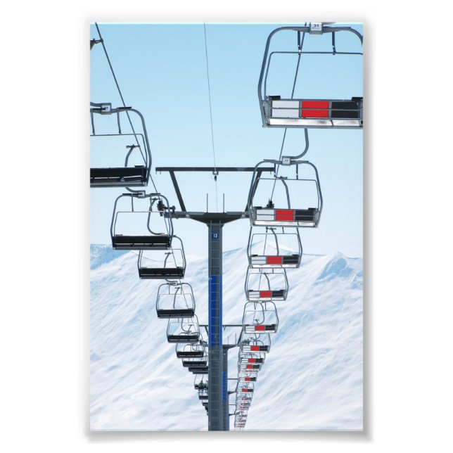 Ski Park Chairlifts Photo Print (Front)