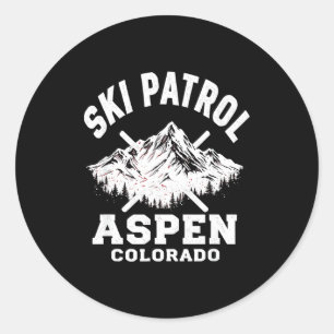 Ski patrol aspen colorado skiing &amp; snowboardin classic round sticker