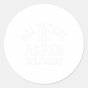 Ski Patrol Aspen Colorado Skiing And Snowboarding Classic Round Sticker