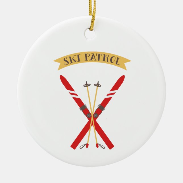 Ski Patrol Ceramic Ornament (Front)