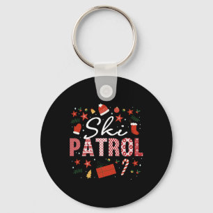Ski Patrol Christmas Outfit Slope Emergency Skier  Keychain