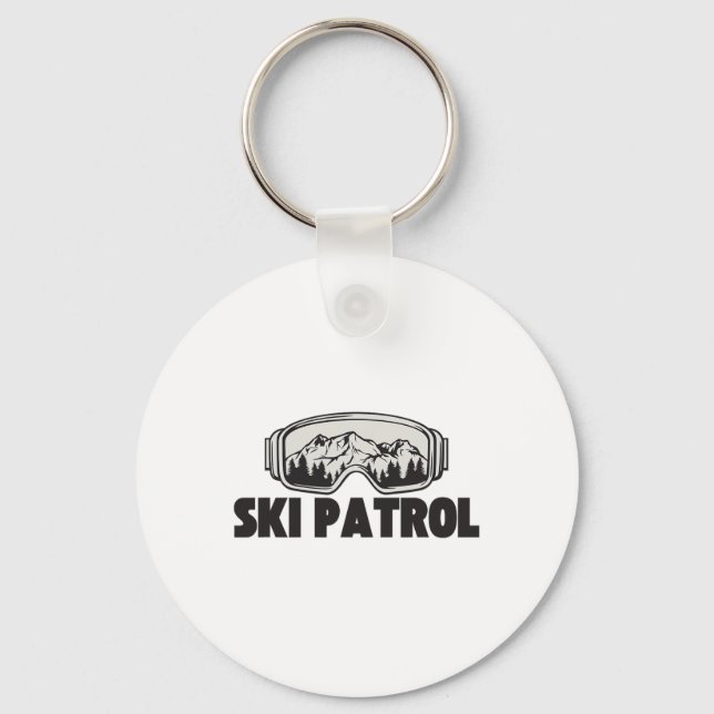 Ski Patrol Winter Skiing Goggles Mountain Trip  Keychain (Front)