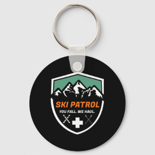 Ski Patrol You Fall We Haul Skier Assistance Skiin Keychain