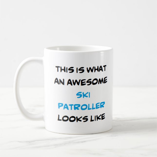 ski patroller, awesome coffee mug (Left)