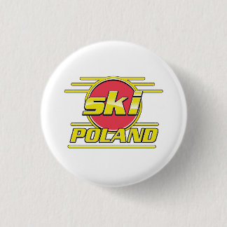 Ski Poland 80s logo 1 Inch Round Button