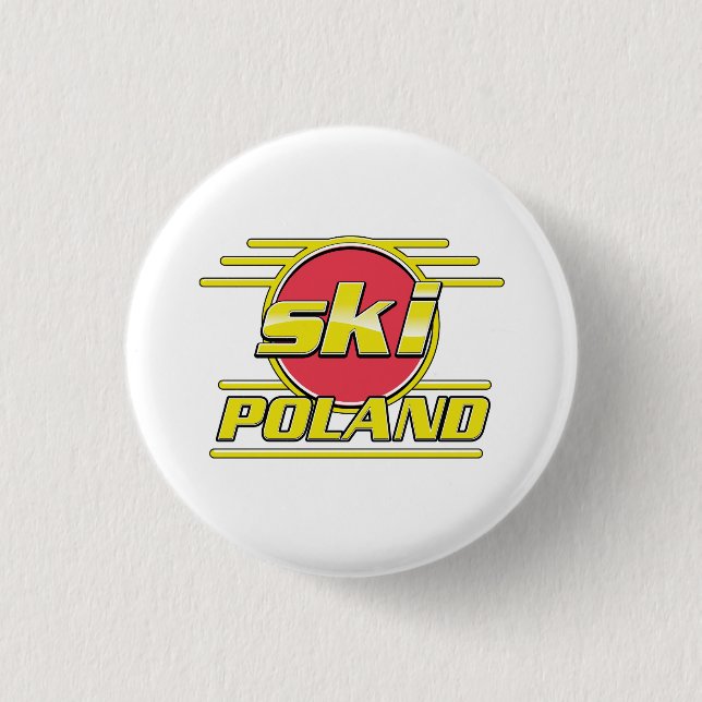 Ski Poland 80s logo 1 Inch Round Button (Front)