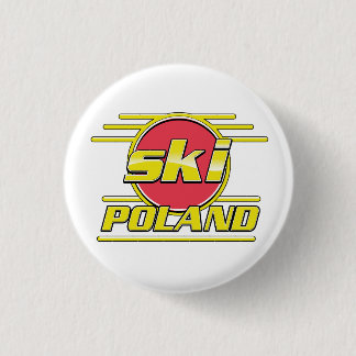 Ski Poland 80s logo 1 Inch Round Button