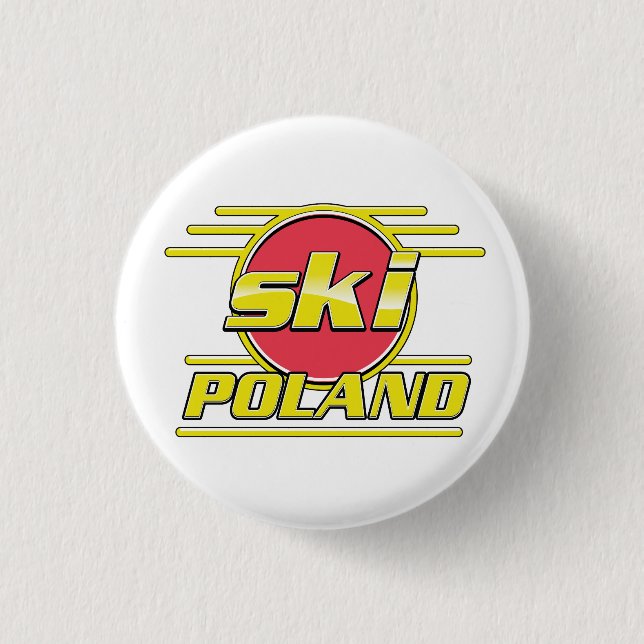 Ski Poland 80s logo 1 Inch Round Button (Front)