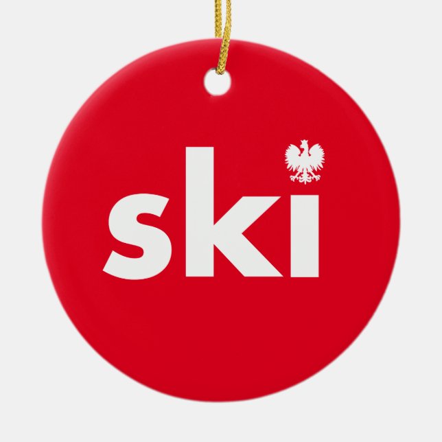Ski polonais Nom de famille Noël Ornement (Devant)