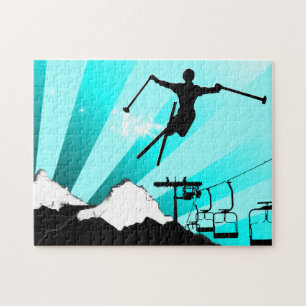 ski powder trail jigsaw puzzle