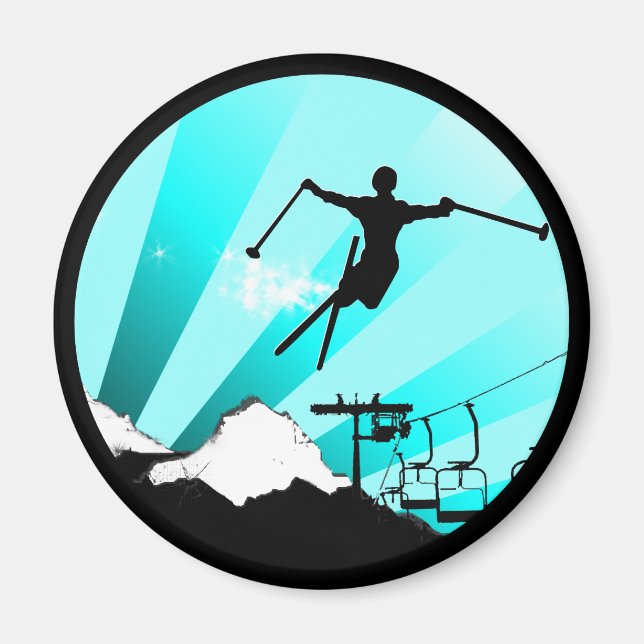 ski powder trail magnet (Front)