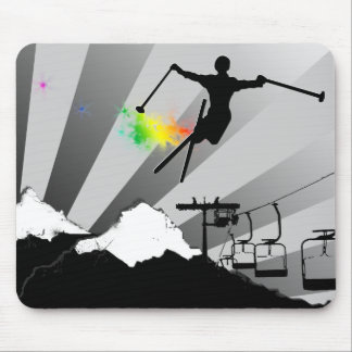 ski powder trail mouse pad