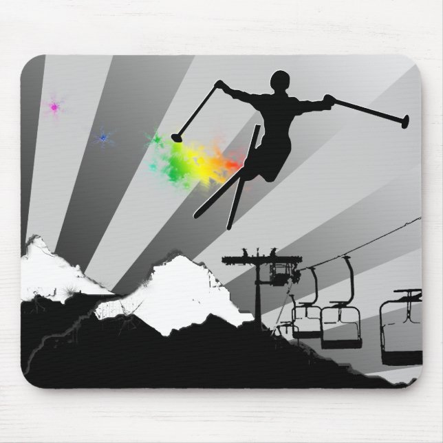 ski powder trail mouse pad (Front)