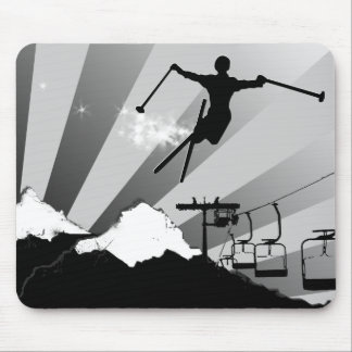 ski powder trail mouse pad