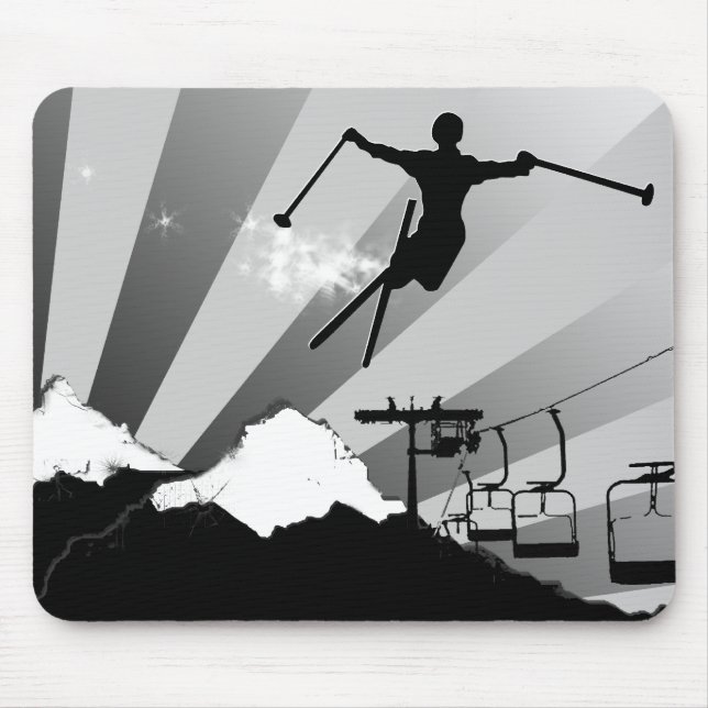ski powder trail mouse pad (Front)