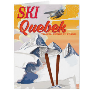 Ski Quebec vintage vacation poster.