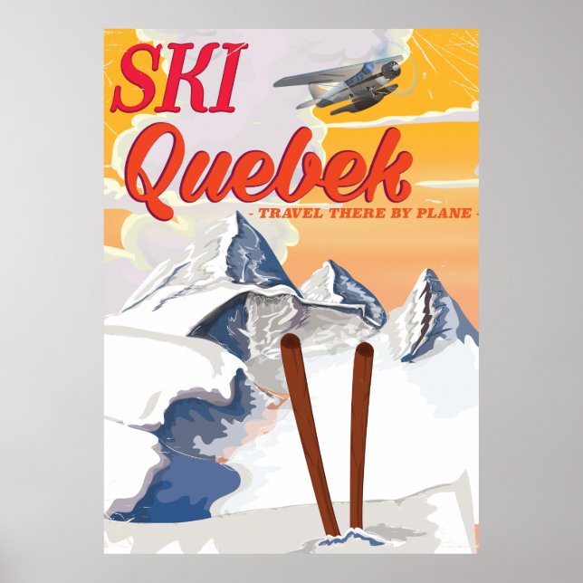Ski Quebec vintage vacation poster. Poster (Front)
