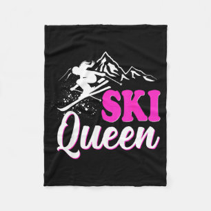 Ski queen wintersport player skiing snowboarding fleece blanket
