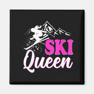 Ski queen wintersport player skiing snowboarding magnet