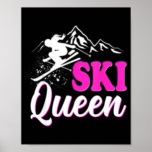 Ski queen wintersport player skiing snowboarding poster