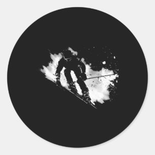Ski Racer Sports Biathlon Biathlons  Classic Round Sticker
