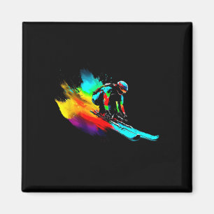 Ski Racing Rainbow  Magnet