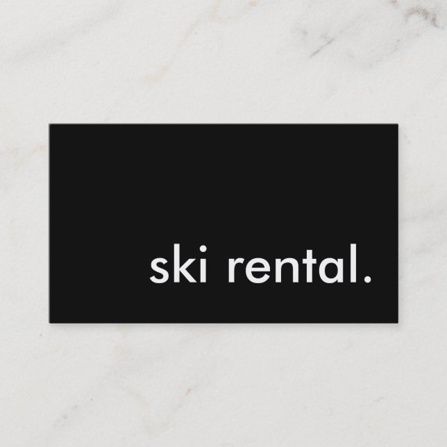 ski rental. business card (Front)
