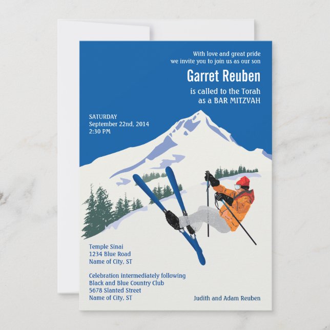 Ski Resort Bar Mitzvah Invitation (Devant)