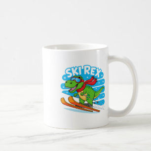 Ski Rex Funny Skiing Dinosaur Winter Sports Design Coffee Mug