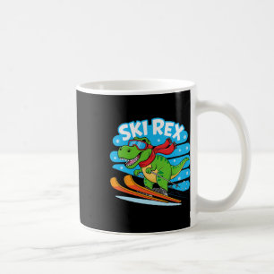 Ski Rex Funny Skiing Dinosaur Winter Sports Design Coffee Mug