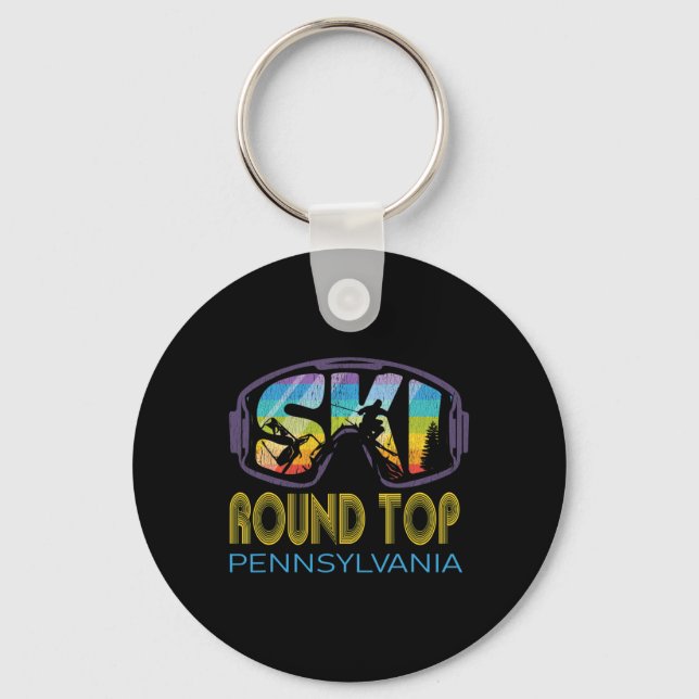 Ski Round Top Pennsylvania Skiing Vacation  Keychain (Front)