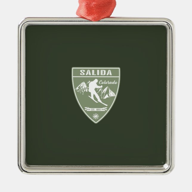 Ski Salida Colorado Metal Ornament (Front)