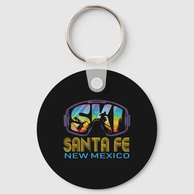 Ski Santa Fe New Mexico Skiing Vacation  Keychain (Front)
